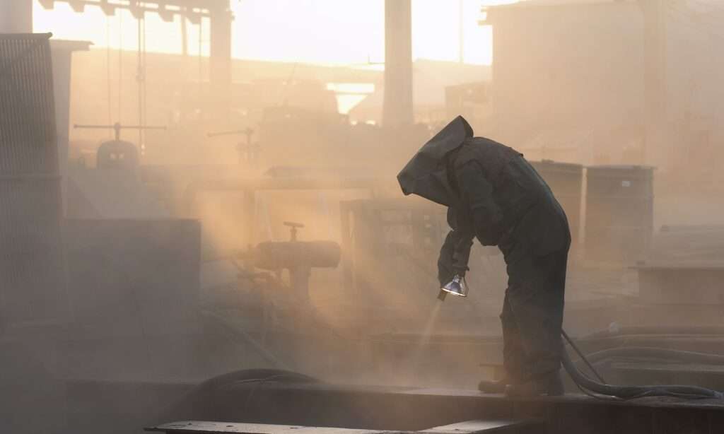 Sandblasting man